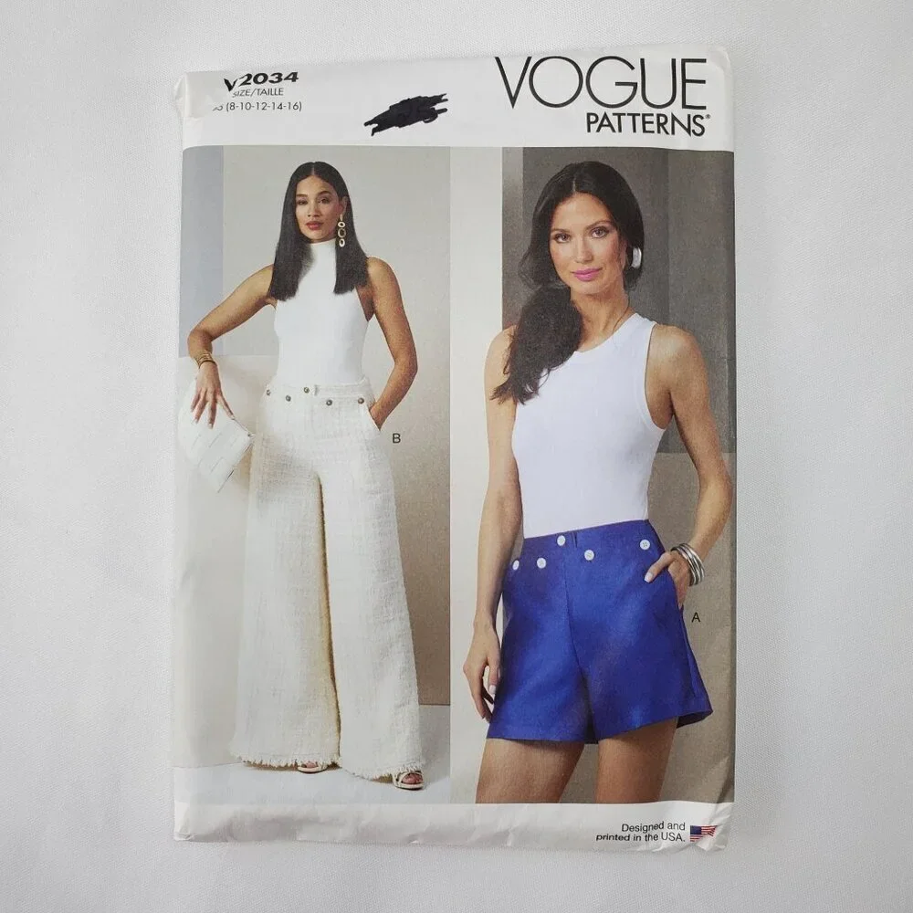 Vogue Patterns V2034 Misses Shorts & Pants Sewing Pattern Size B5 8-10-12-14-16
